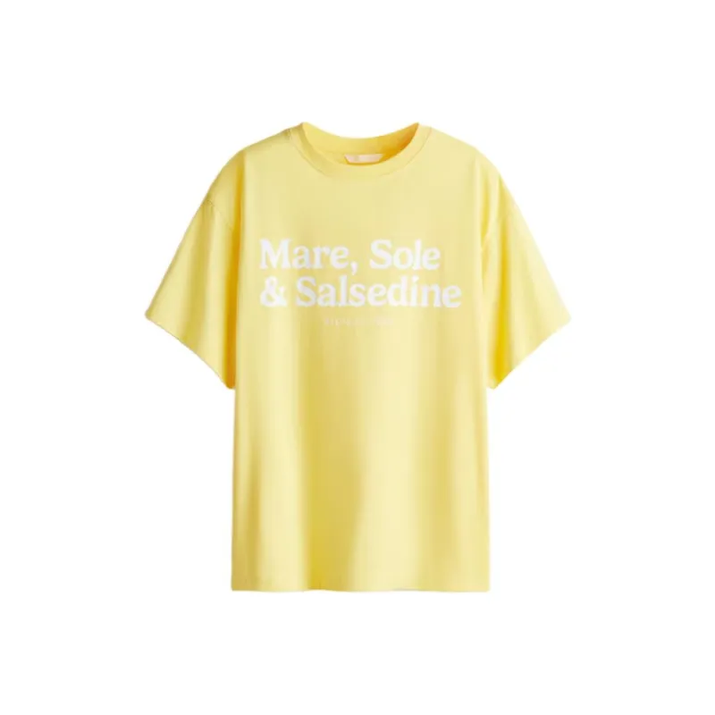 H&M T Shirts Women's Yellow/White-0