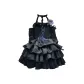 Black Blue Dress+Sleeve Covers+Boutonnieres