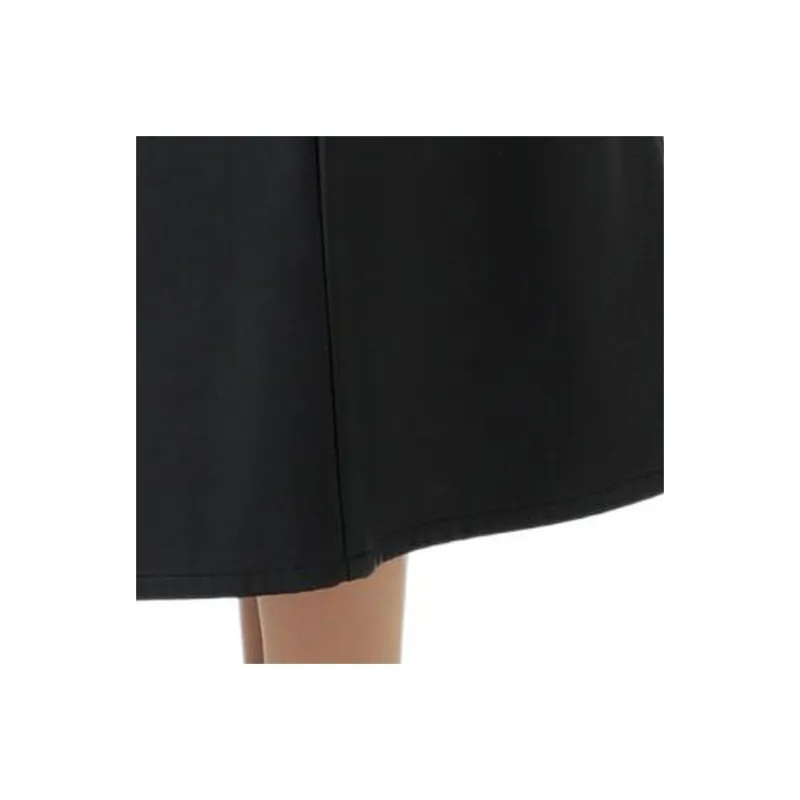 WEEKEND MaxMara Leather Long Skirt Women's Black-4