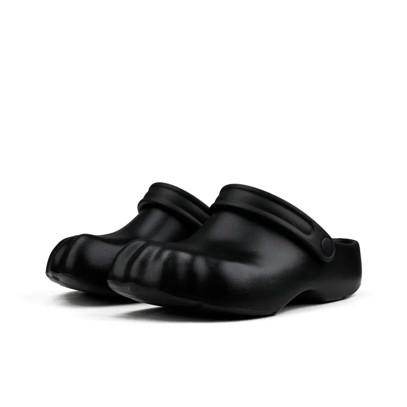 HANQIAORIJI Rakura Series Closed Toe Slippers Unisex Black-2