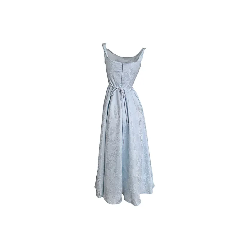 Mu Xiao Xin Slip Dresses Women's Blue-1