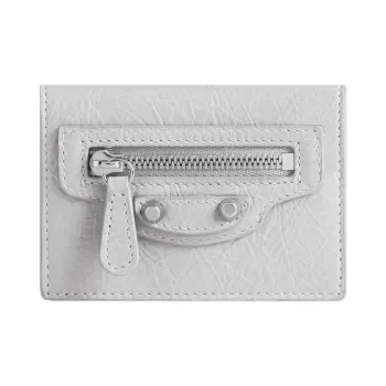 Balenciaga Le City Lambskin Wallet Mini Women's Light Gray