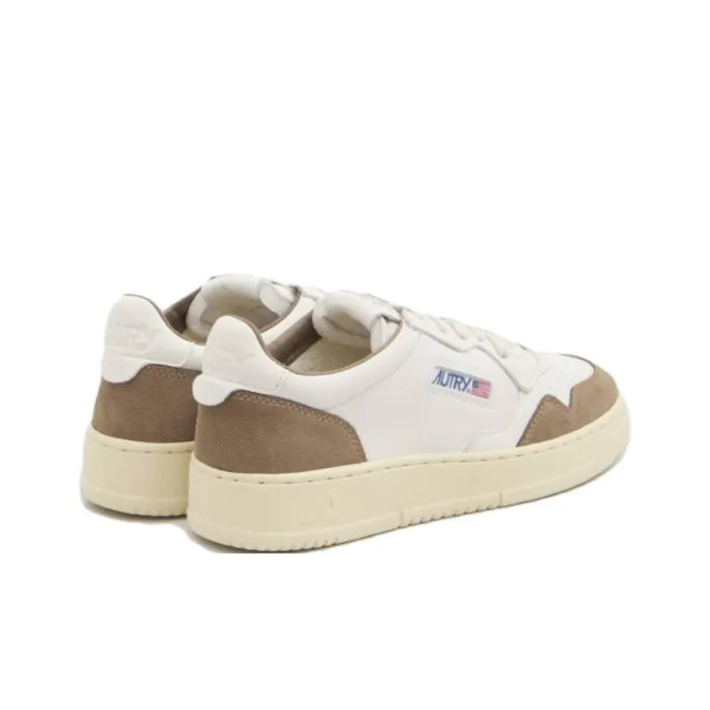 AUTRY Medalist Abrasion Resistant Low Top Skateboard Shoes Men's White Brown-2