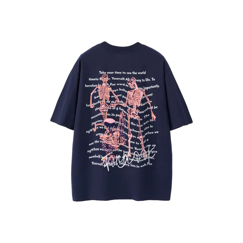 FONDLOOK T Shirts Unisex Navy Blue-0