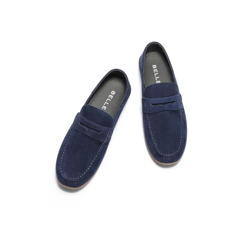 BELLE Gommino Loafers Men Gray, Earth Yellow, Blue-10