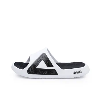 PEAK Tai Ji1.0 Quiet Slip Resistant Abrasion Resistant Slide Slippers Unisex White Black