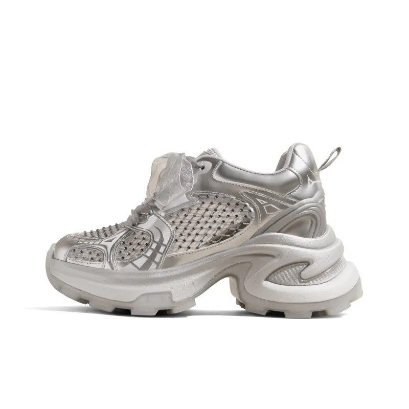 KODI Anti Slip And Wear Resistant Height Increasing Mid Top Chunky Sneakers Women's-5