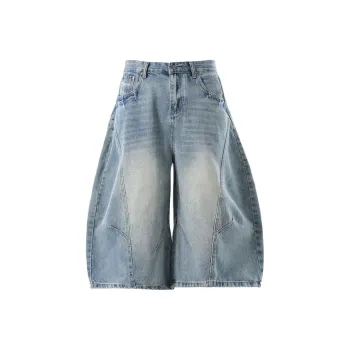 HLPT Denim Shorts Unisex Blue
