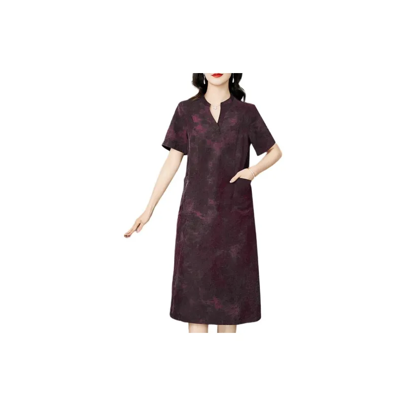 Yi Mengyuan Silk Short Sleeved Dress Women's-0