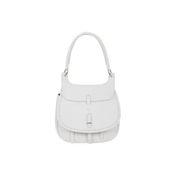 Fontana Milano 1915 Leather Handbag Shoulder Bag Women's Gray White