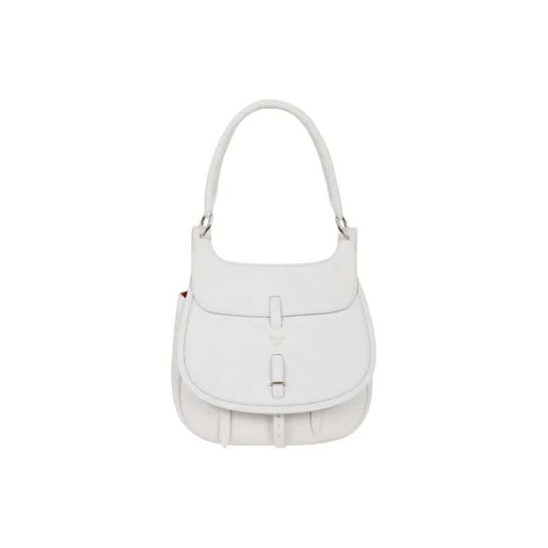 Fontana Milano 1915 Leather Handbag Shoulder Bag Women's Gray White-0