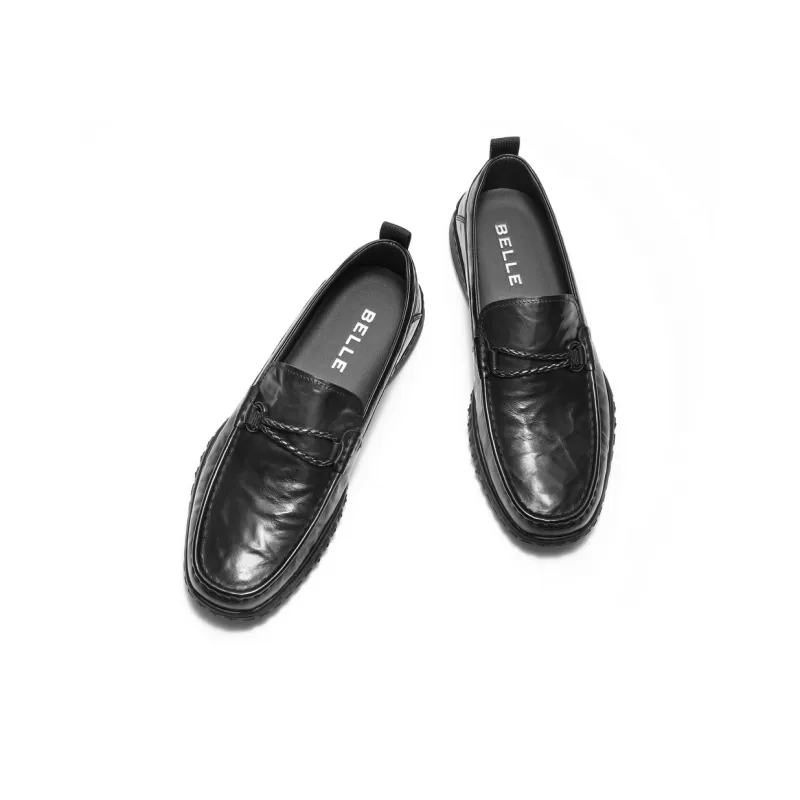 BELLE Loafers Men Solid Color-3