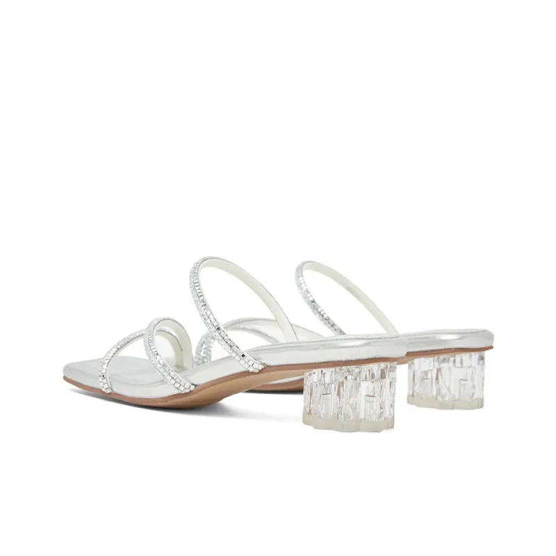 COMELY Slide Slippers Women's Black, Silver-9