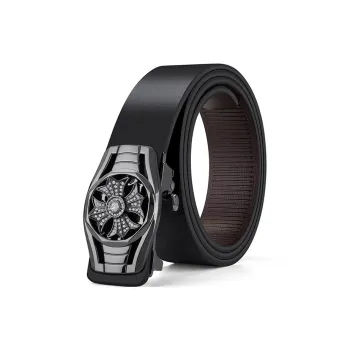YUZHAOLIN Cow Leather Belts Men's Width 3.5CM