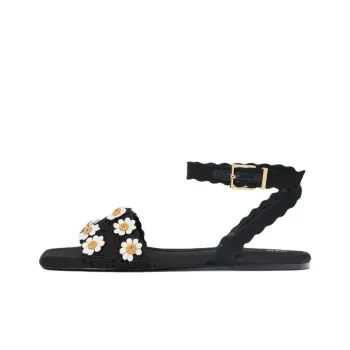 ZARA One Strap Sandals 1cm Women's Black