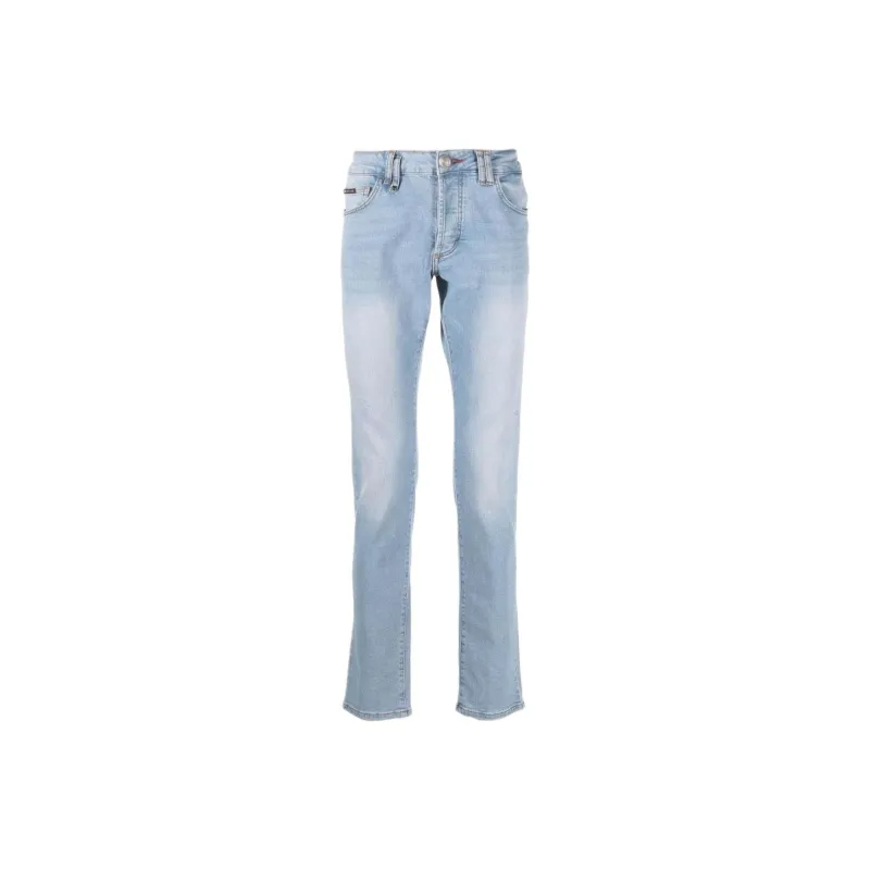 PHILIPP PLEIN Super Straight cut Stonewashed Jeans-0