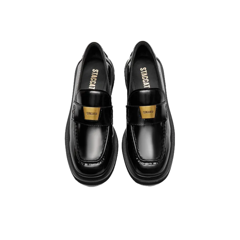 Staccato Small Gold Brick Jazz Loafers 3.5cm Women's-18
