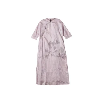 JIXIANGYUER Cheongsams Women's Purple Orchid Color