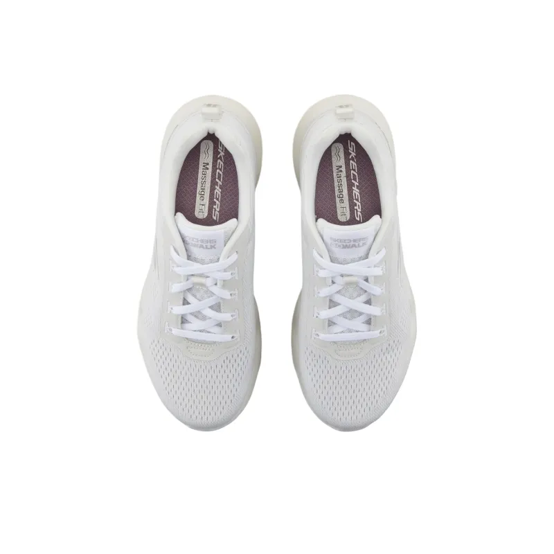 Skechers Go Walk Massage Fit Low Top Casual Shoes Women's White-3