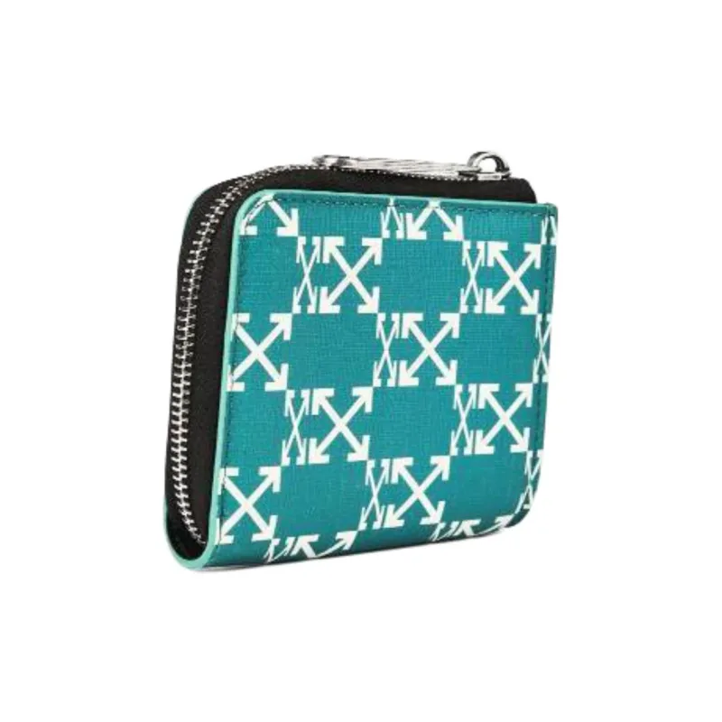 OFF WHITE Leather Wallet Unisex Green-1