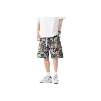 CLOR Casual Shorts Unisex Embroidery Figure