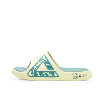 PEAK Tai Ji1.0 Quiet Slip Resistant Cushioning Slide Slippers Men's Light Yellow Grass Green
