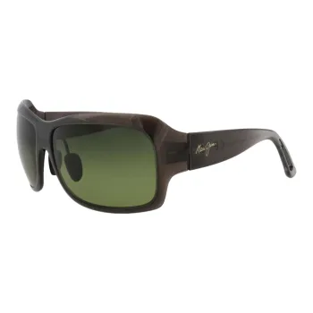 Maui Jim Acetate Metal Nylon Irregular Shape Sunglasses Unisex Gray