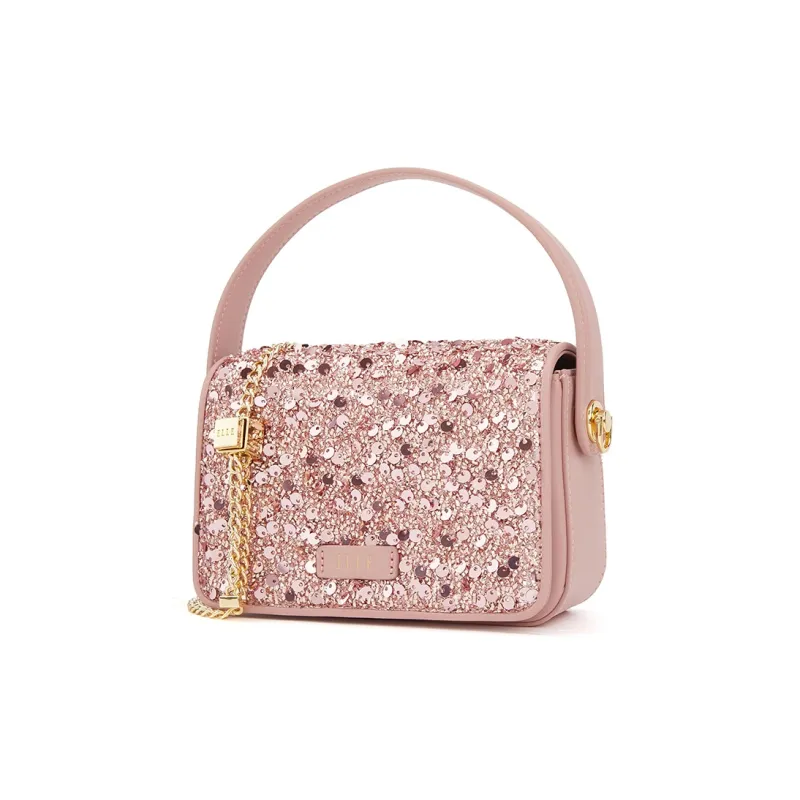 ELLE Fabric Handbag Regular Women's Black/Pink-6