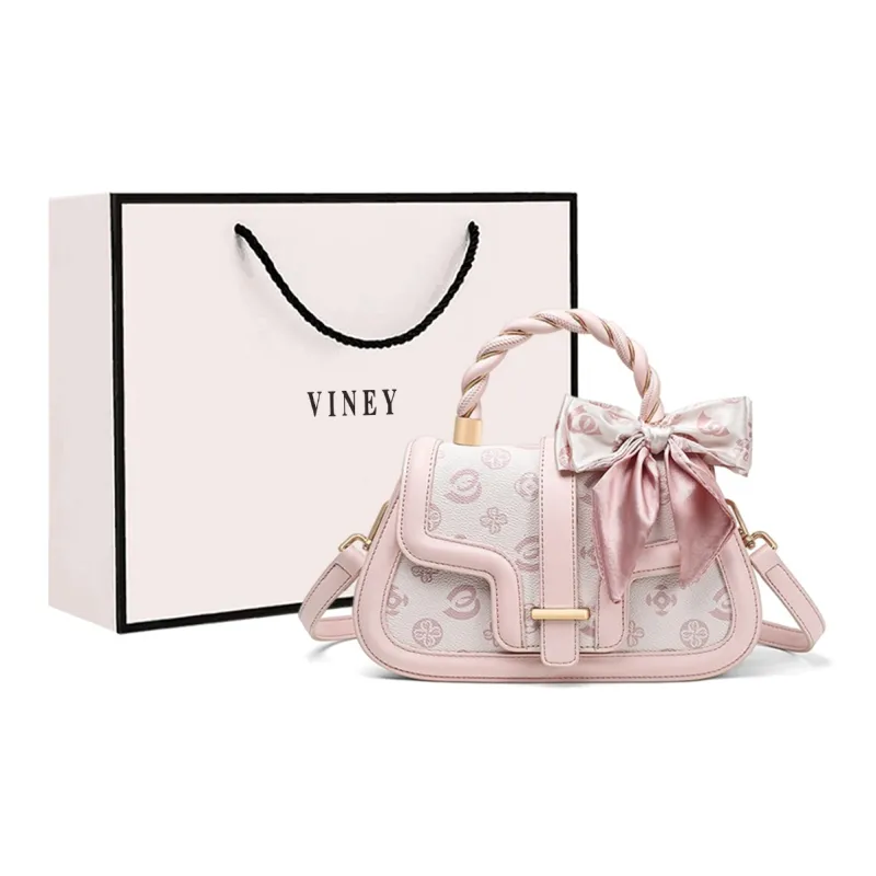 VINEY Synthetic Leather Handbag, Shoulder Bag, Crossbody Bag Regular Women's Pink-0