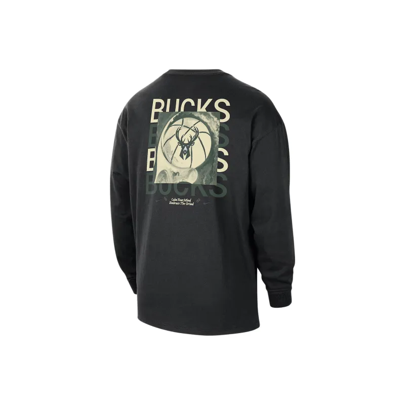 Nike Milwaukee Bucks Courtside Men's Nike Nba Max90 Long Sleeve T Shirt-1