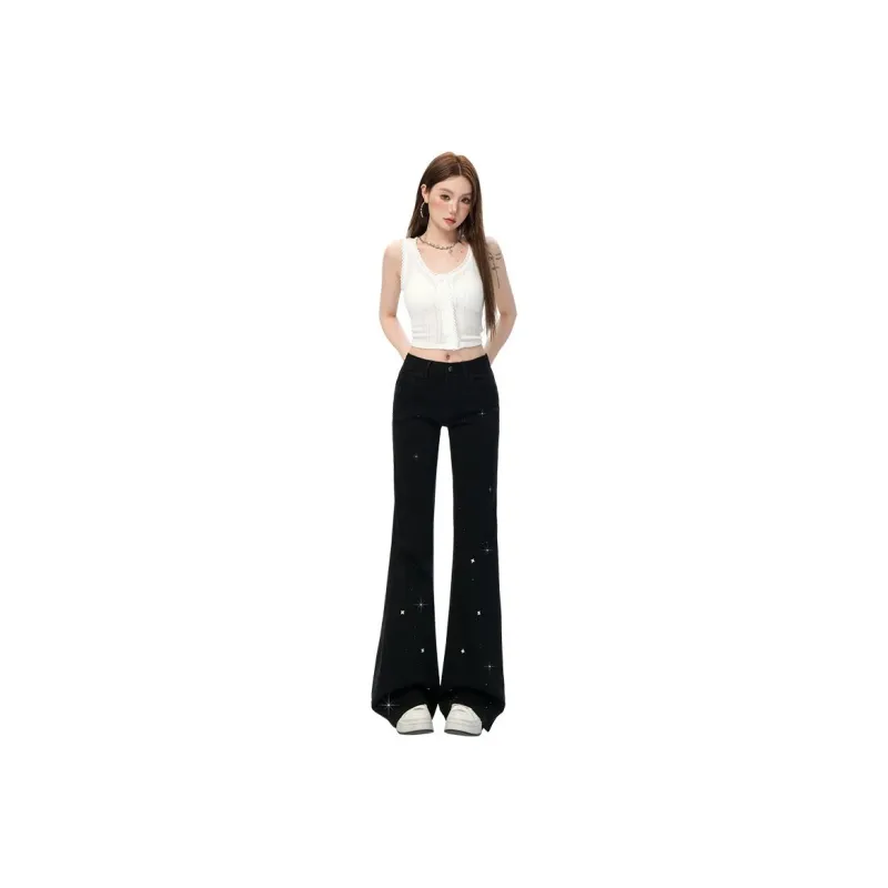 YINLEI Jeans Women's Black-0