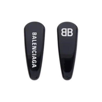 Balenciaga Stainless Steel Hair Clips Women's Black