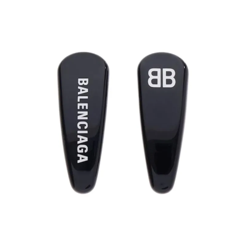 Balenciaga Stainless Steel Hair Clips Women's Black-0