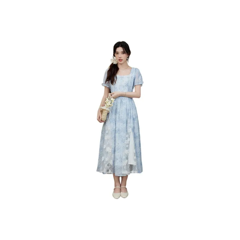 Mm Short Sleeved Dresses Women's Blue-0