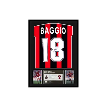 Three For AC Milan Team Jersey Icons Certificate, Deluxe Mounting, Outer Frame Approx. 65x85cm Unisex
