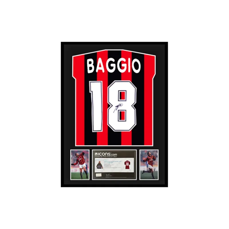 Three For AC Milan Team Jersey Icons Certificate, Deluxe Mounting, Outer Frame Approx. 65x85cm Unisex-0
