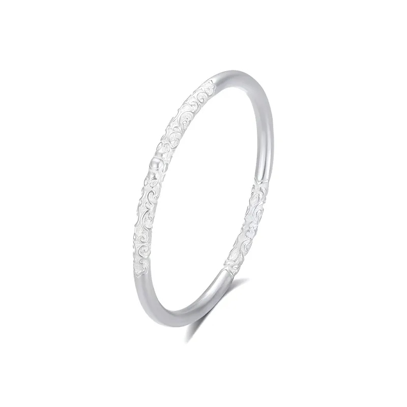 Bowl S999 Fine Silver Bangles Unisex-0
