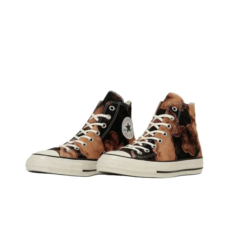Converse All Star Aged Anti Slip Wear Resistant High Top Canvas Shoes Unisex Black Brown-1