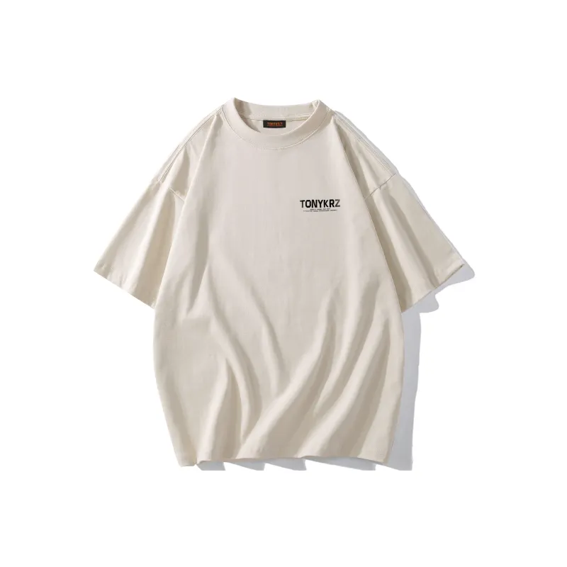 TONYKRZ T Shirts Unisex Light Beige Apricot-0