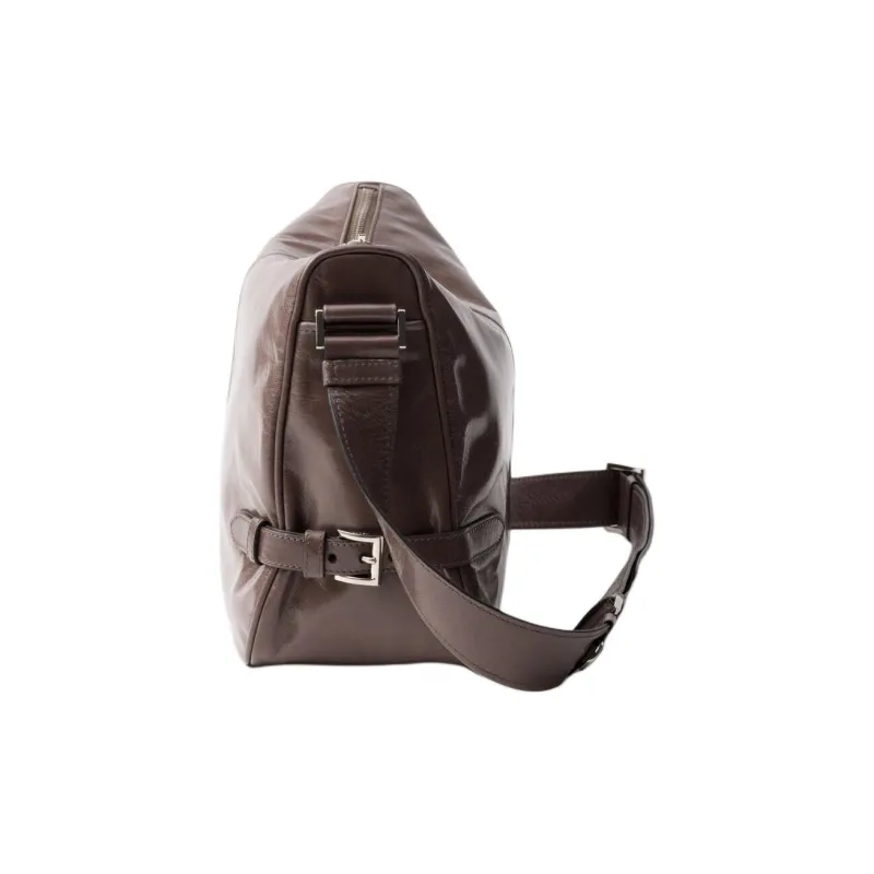 PRADA Calfskin Shoulder Bag Men's Cork Beige-2
