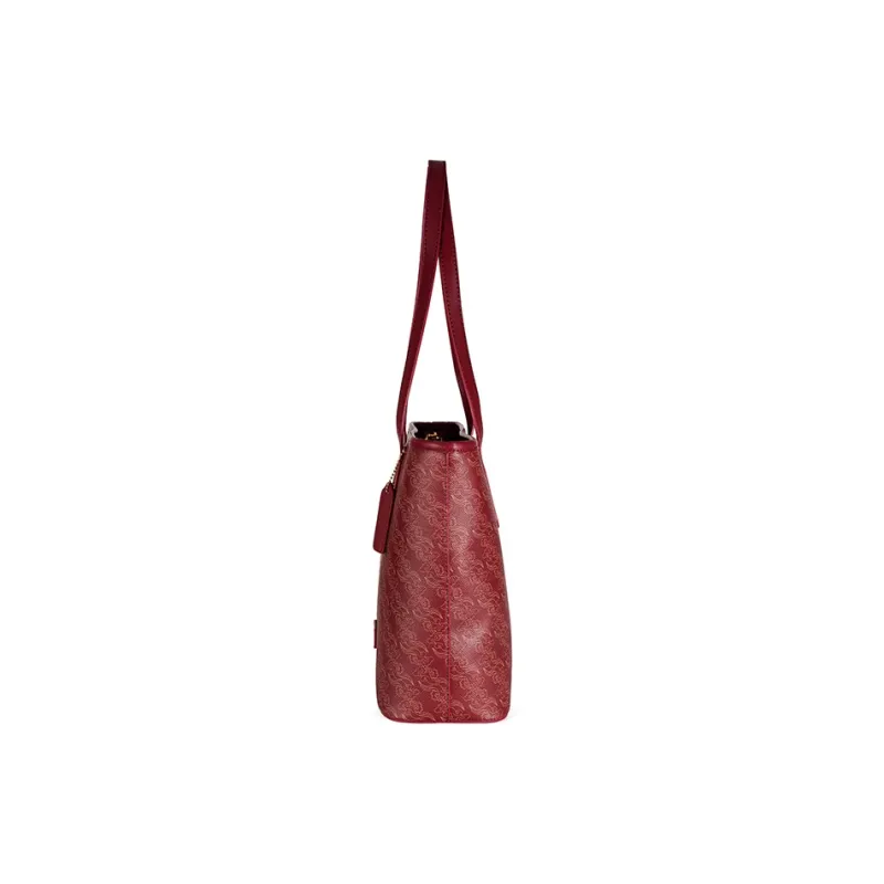 Vigno Synthetic Leather One Shoulder Underarm Tote Bag Women's Red-2