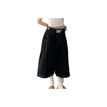 T IRA Denim Shorts Unisex Black