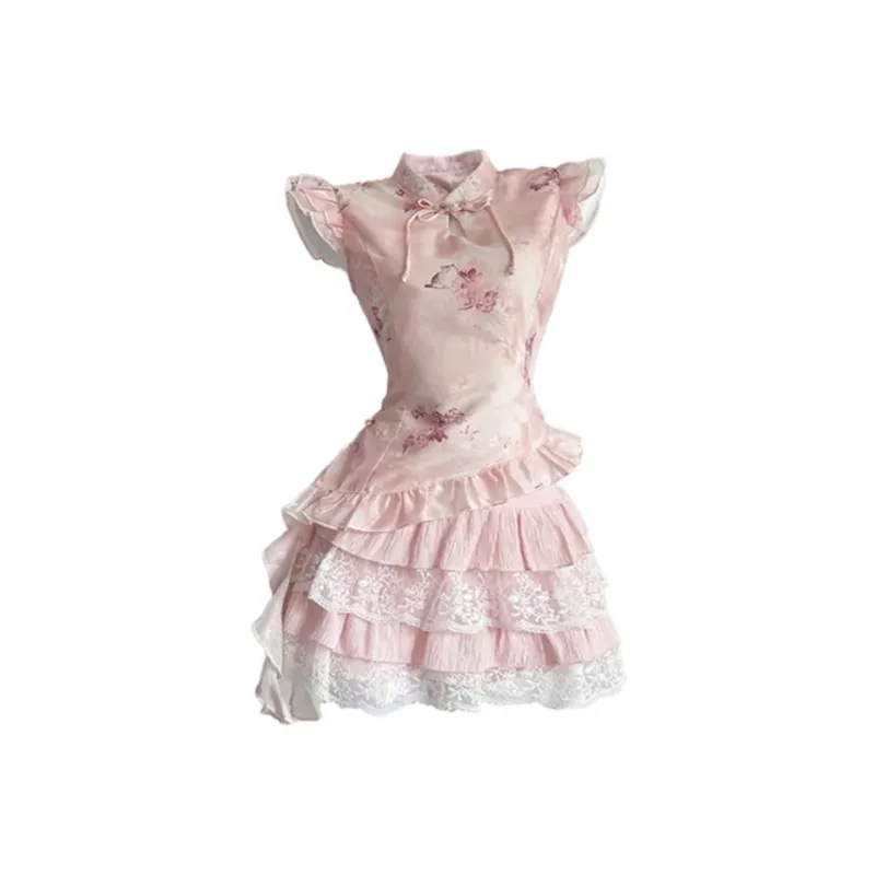 ACJL Zen Style Dress Chinese Style Clothing Sets Skirt Women's-0