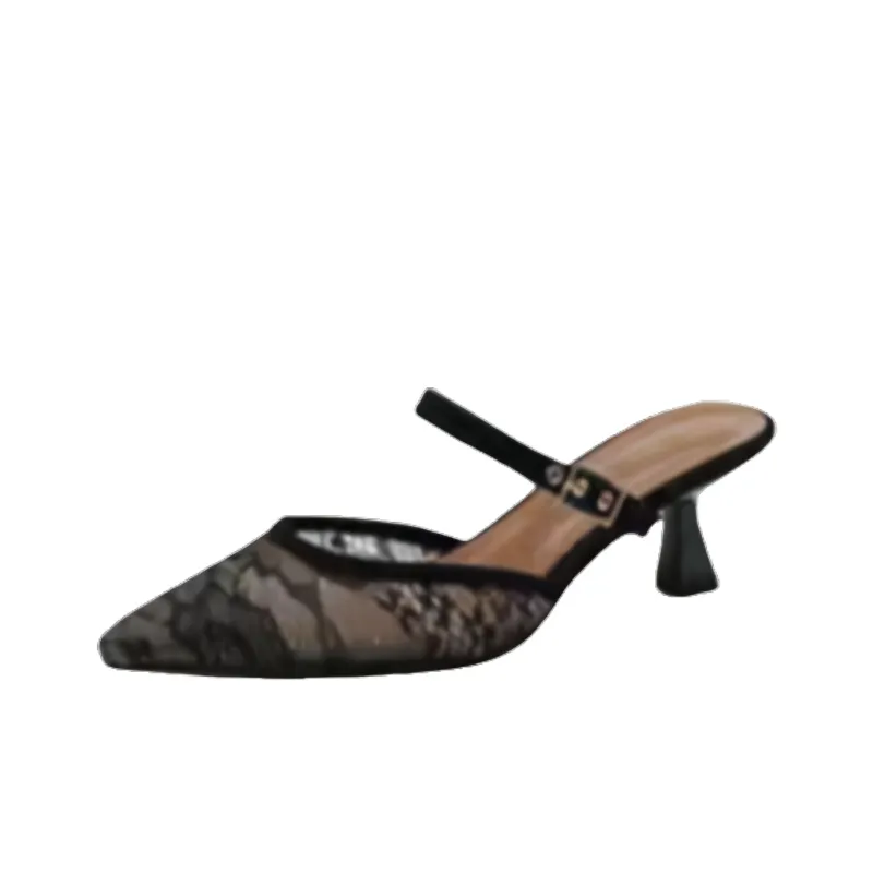 WUJI Flared Heel High Heels Women's-0