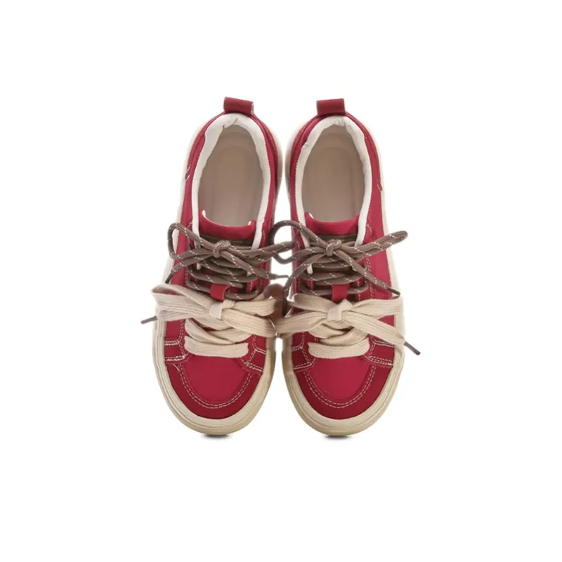 The New Age Family Low Top Skateboard Shoes Women's Red-2