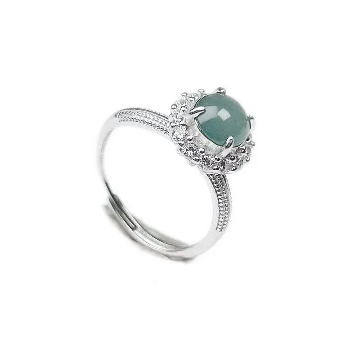 PUPAN Ice Glutinous Jadeite Rings Women's-0