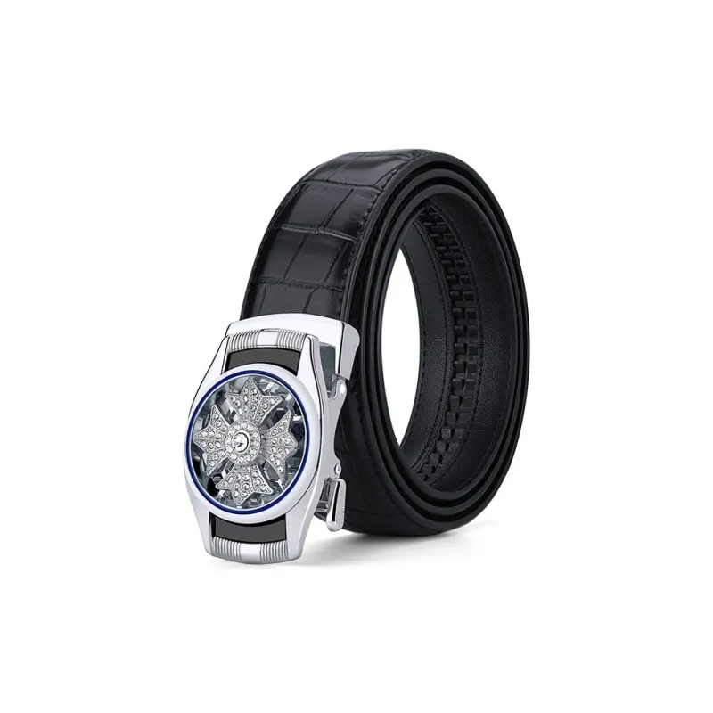 YUZHAOLIN Cow Split Leather Belts Men's Width 3.5CM-1