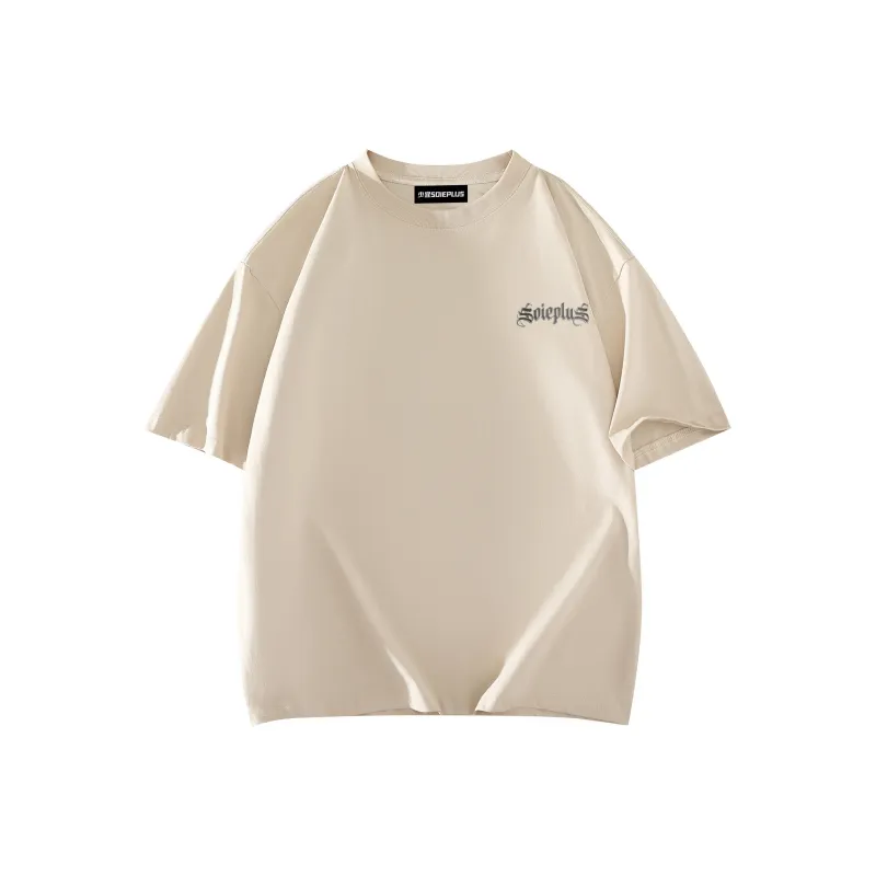 SOIE T-Shirts Unisex Light Beige Apricot-1