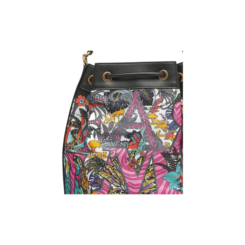 Ferragamo Safari Print Leather Trim Backpack Multi-4