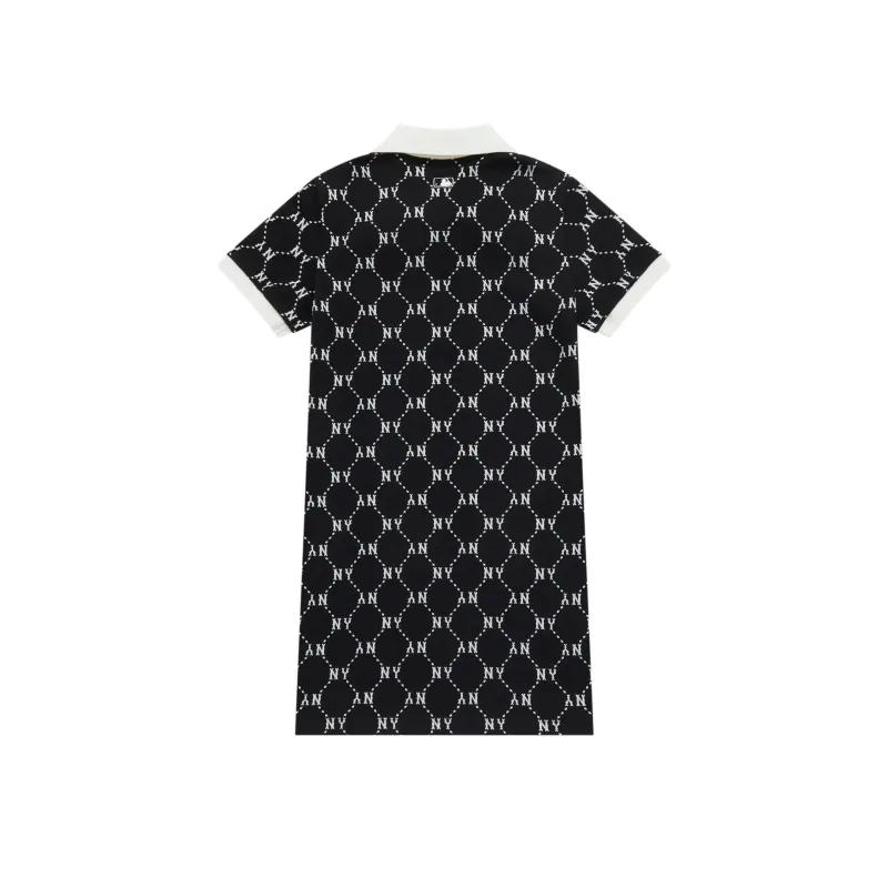 MLB MONOGRAM Collection New York Yankees SS25 Short Sleeved Dress Women's Black-4